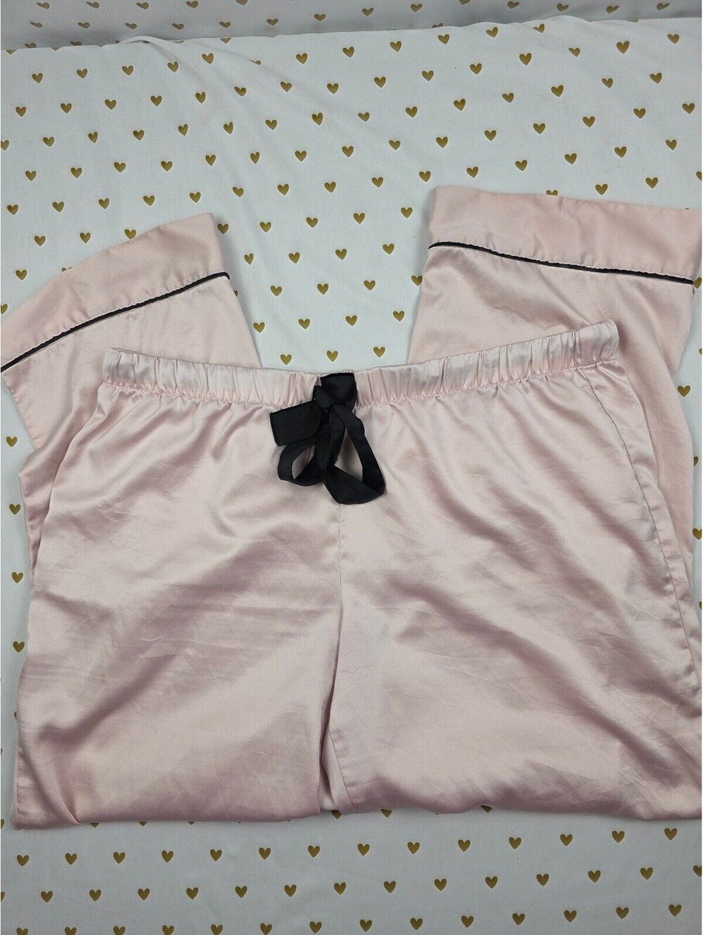 Victorias Secret Blush Satin Silky Sleep Pants Pajama PJ Bottoms LARGE